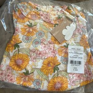 Angel Dear Ruffle Collar Bubble in sunflower child 3-6 M